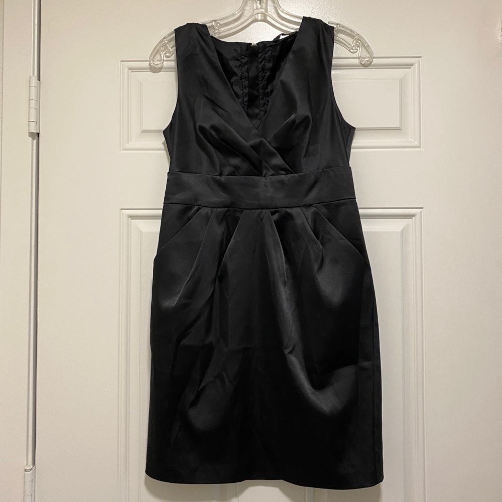 Dunnes Silky Black Dress -Back Zipper -UK 10, US 8